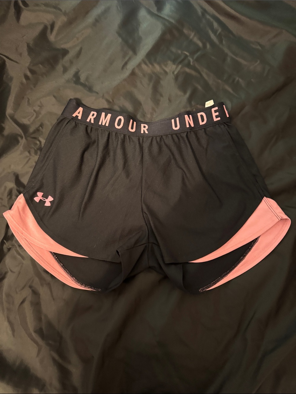 Under Armour Black and Pink Women's Athletic Shorts